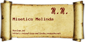 Misetics Melinda névjegykártya